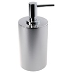 Gedy YU80-73 Free Standing Silver Finish Round Soap Dispenser in Resin
